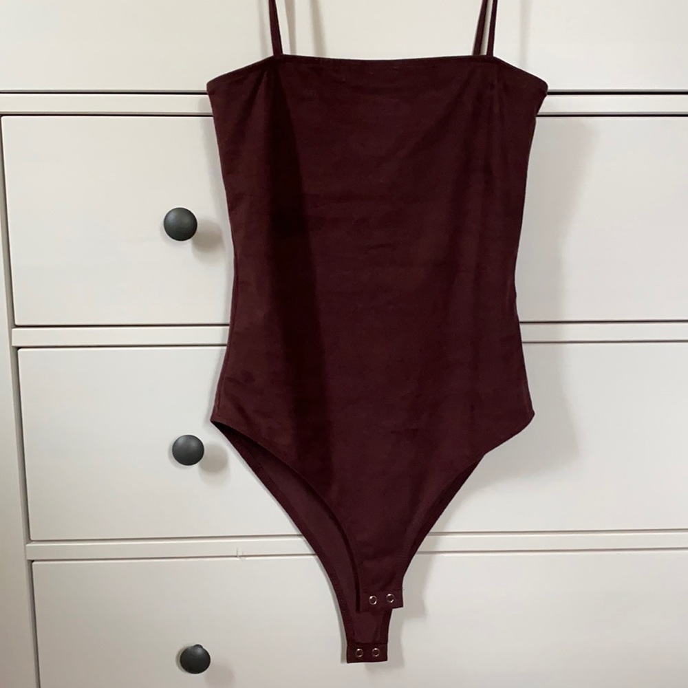 Suede like maroon bodysuit